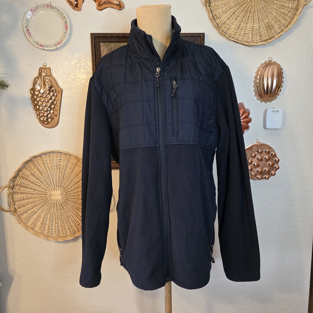 Men's Free Country Navy Blue Overlay Fleece Jacket